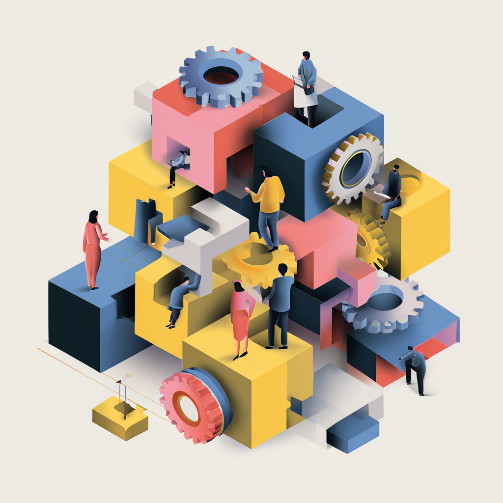people like puzzle pieces intersecting in different ways